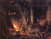 John Ferguson Weir The Gun Foundry oil painting